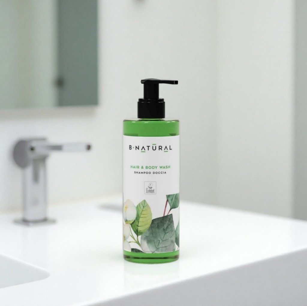 Gel douche 2en1 Ecopump 300ml  B Natural aux notes de bergamote et citron