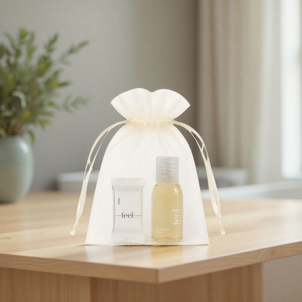Feel savon d'invité 15g + gel douche 2en1 20ml - Sac en organza