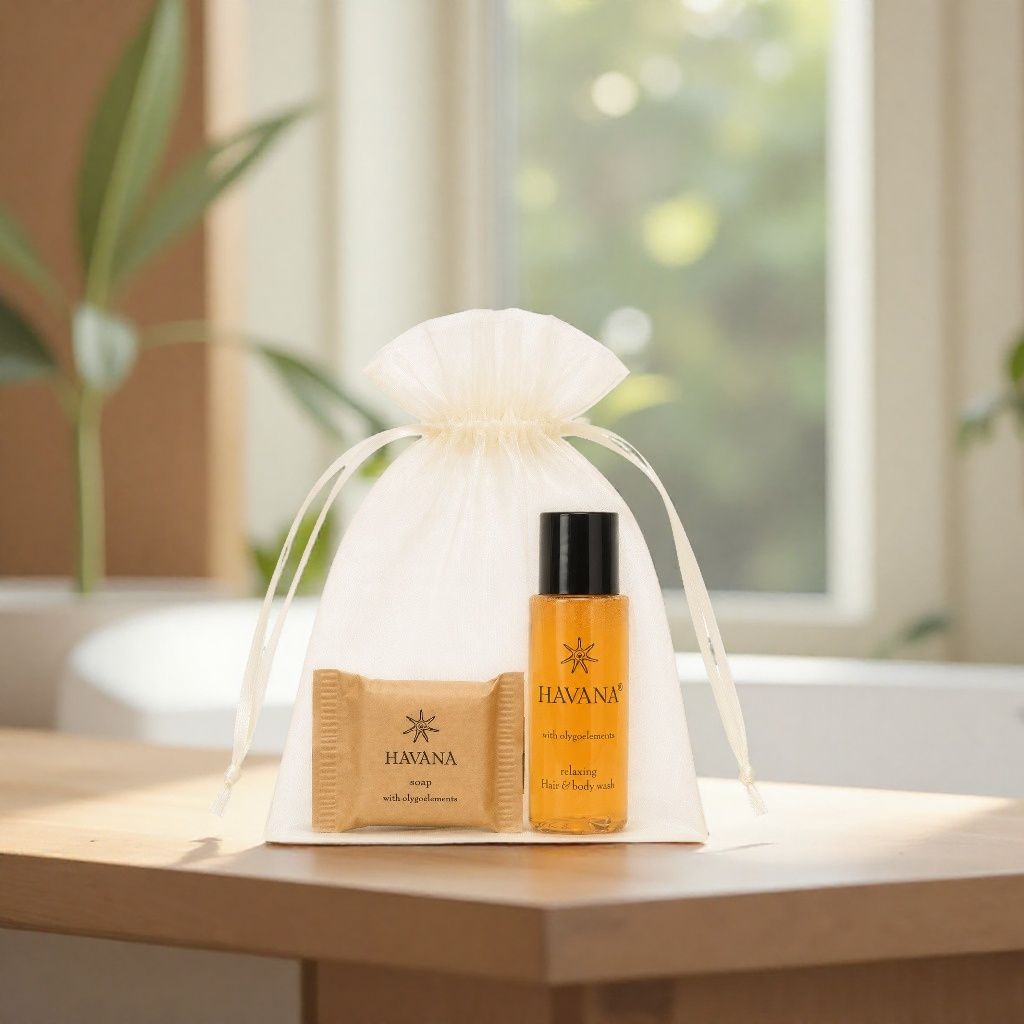 Havana savon d'invité 15g + gel douche 2en1 30ml - Sac en organza