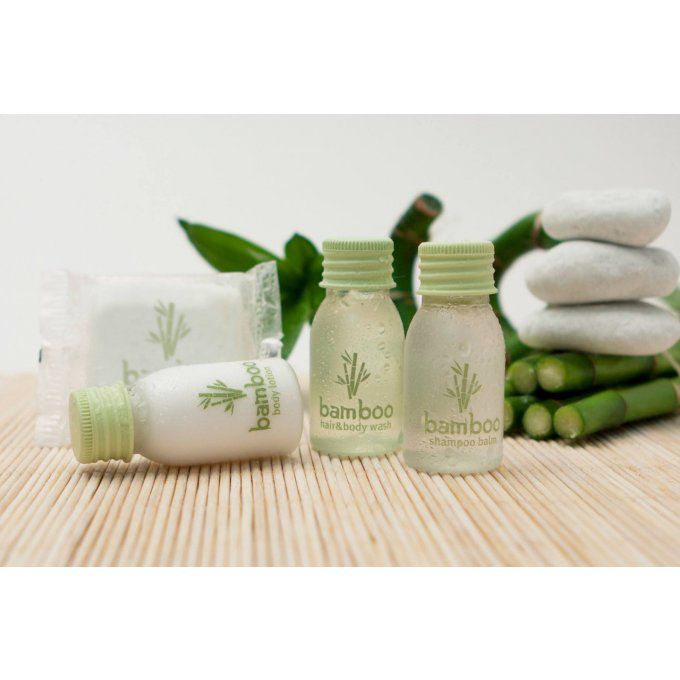 Bamboo savon d'invité 13g + gel douche 2en1 20ml - Sac en organza