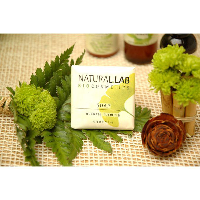 Natural Lab savon d'invité 20g + gel douche 30ml - Sac en organza
