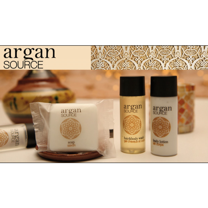 Argan savon d'invité 20g + gel douche 2en1 30ml - Sac en organza