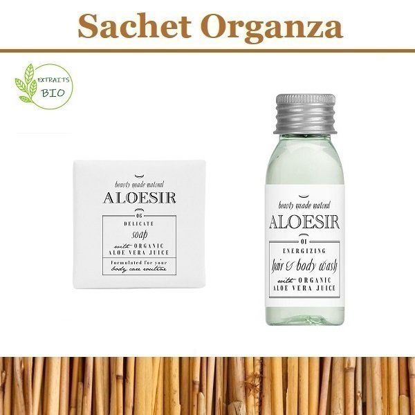 Aloésir savon d'invité 15g + gel douche 2en1 30ml - Sac organza