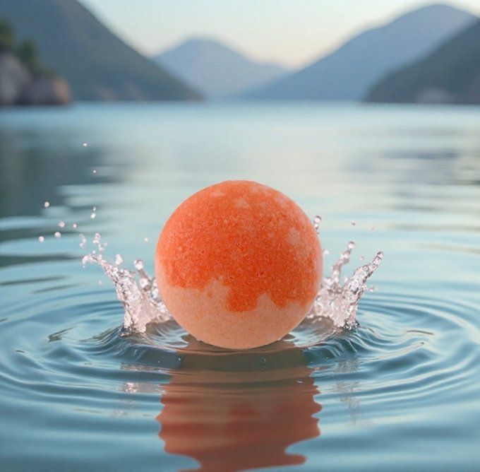 Bombe de bain effervescente 45g parfum pêche