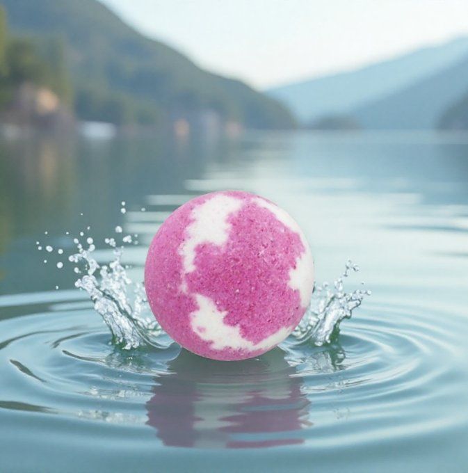 Bombe de bain effervescente 45g parfum rose