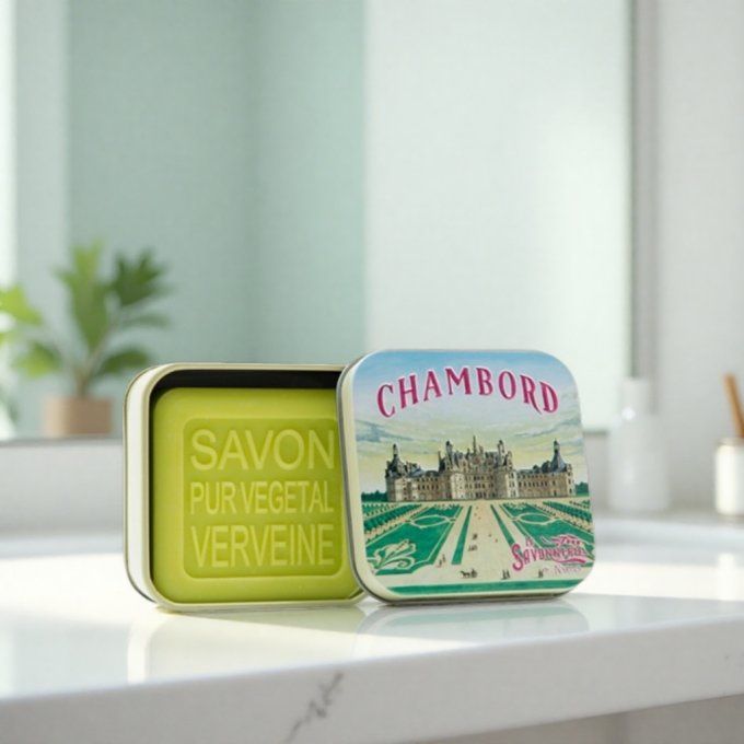 Savon 100g boîte métal Château de Chambord