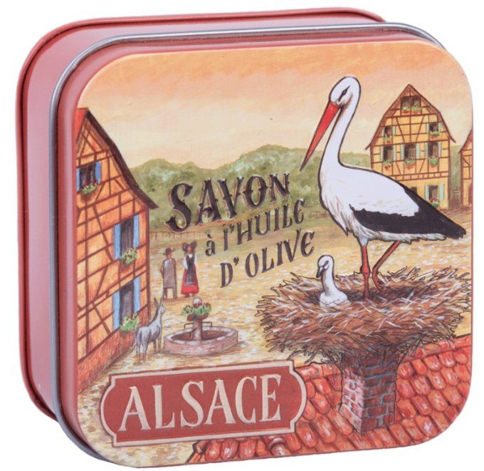 Savon 100g boîte métal Cigogne