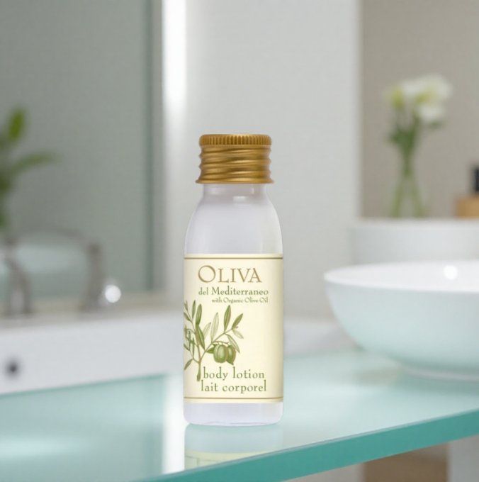 Oliva savon 15g + gel douche 30ml + lait 30ml - Sac en organza