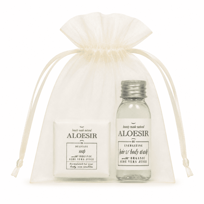 Aloésir savon d'invité 15g + gel douche 2en1 30ml - Sac organza