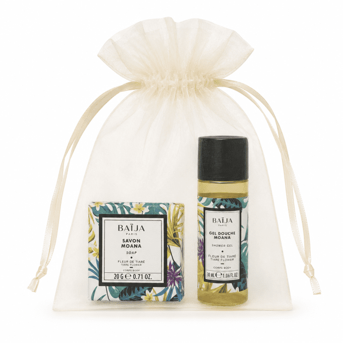 Baïja Paris savon d'invité 20g + gel douche 30ml - Sac en organza