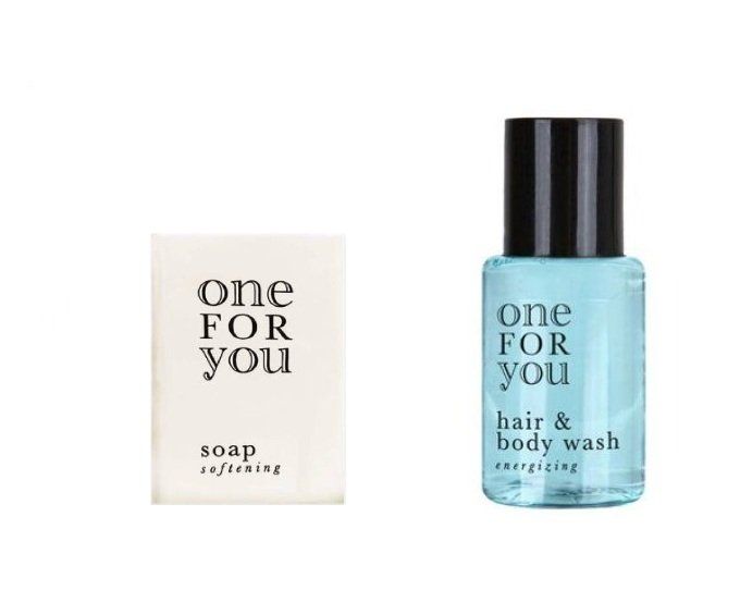 One for You savon d'invité 15g + gel douche 2en1 20ml - Sac en organza
