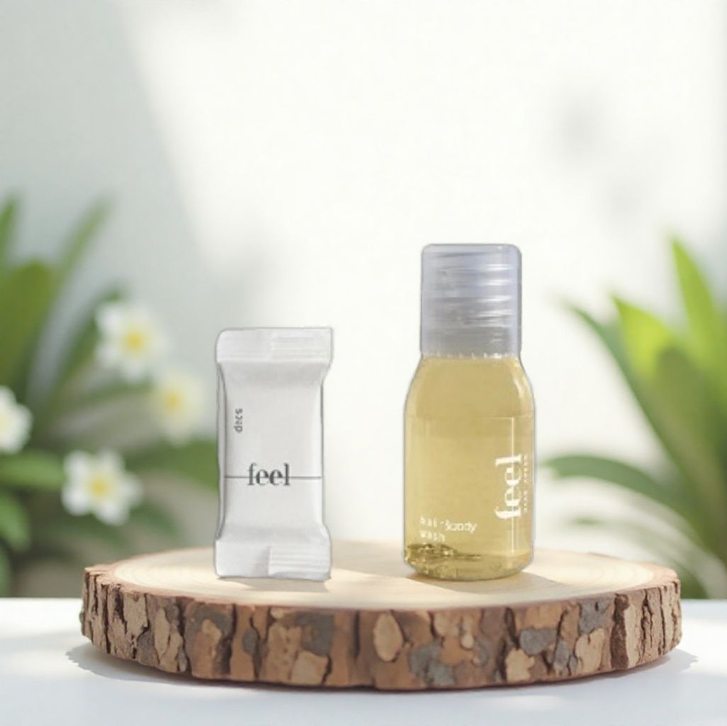 Feel savon d'invité 15g + gel douche 2en1 20ml - Sac en organza