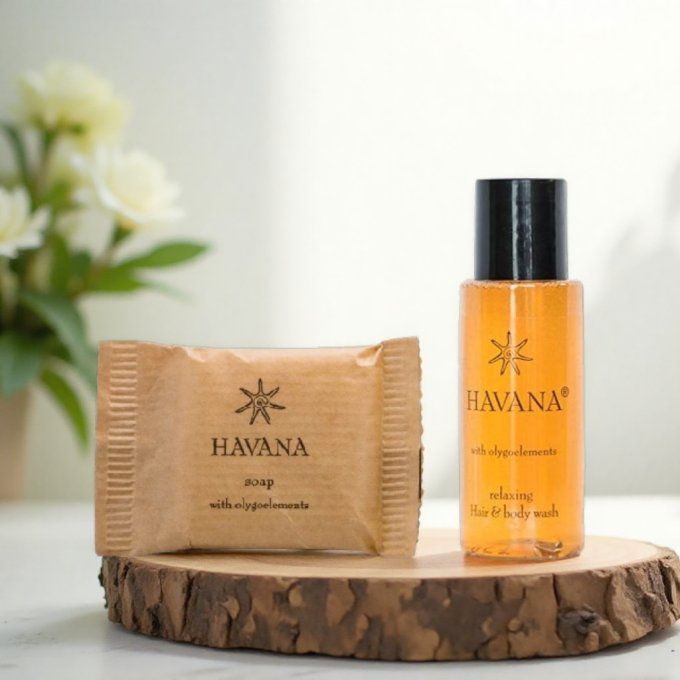 Havana savon d'invité 15g + gel douche 2en1 30ml - Sac en organza