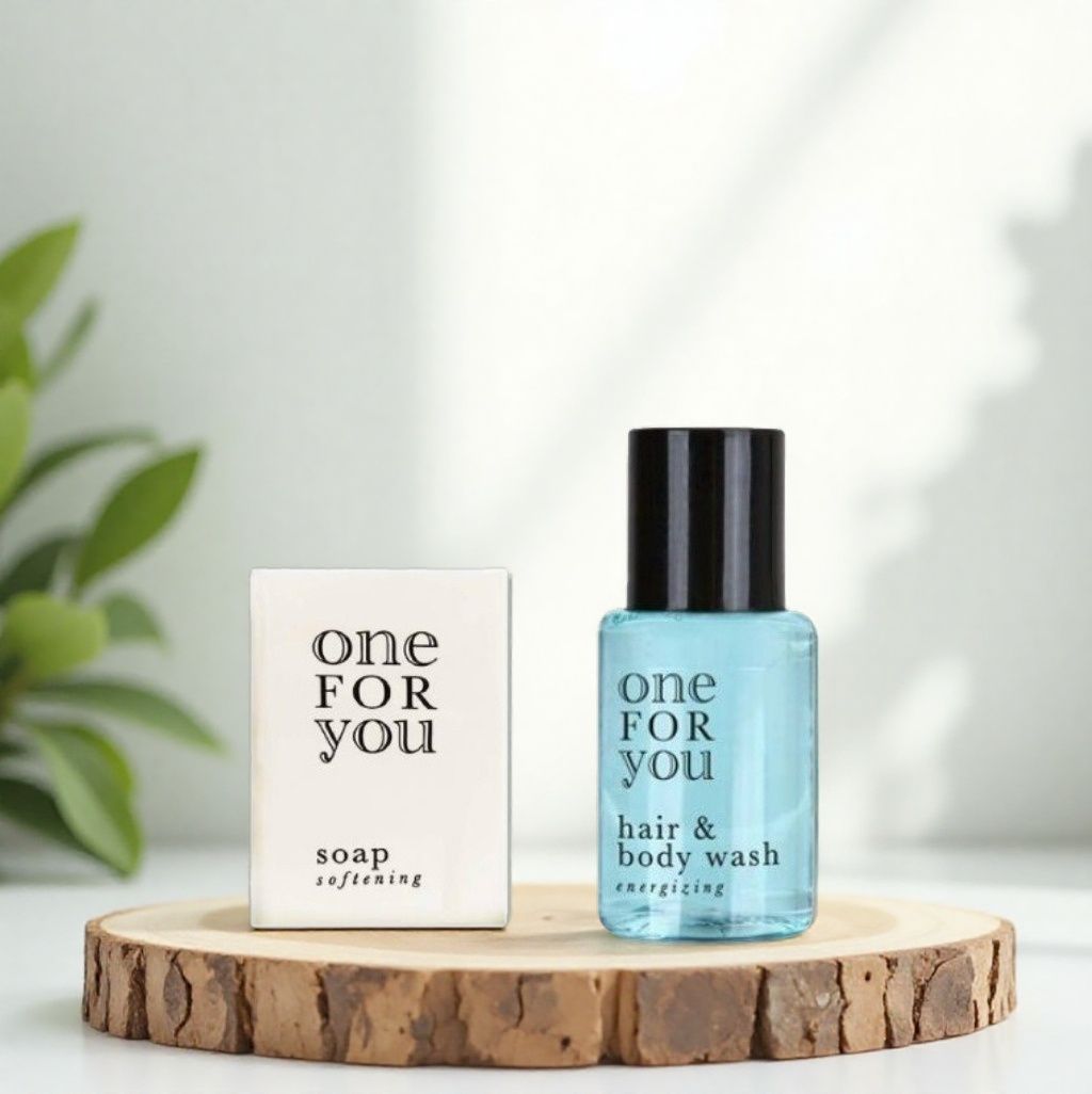 One for You savon d'invité 15g + gel douche 2en1 20ml - Sac en organza