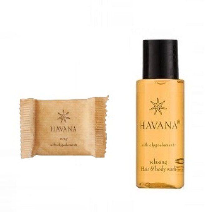 Havana savon d'invité 15g + gel douche 2en1 30ml - Sac en organza