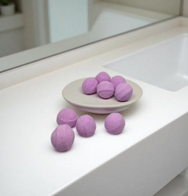 Mini bille de bain effervescente 9g parfum framboise