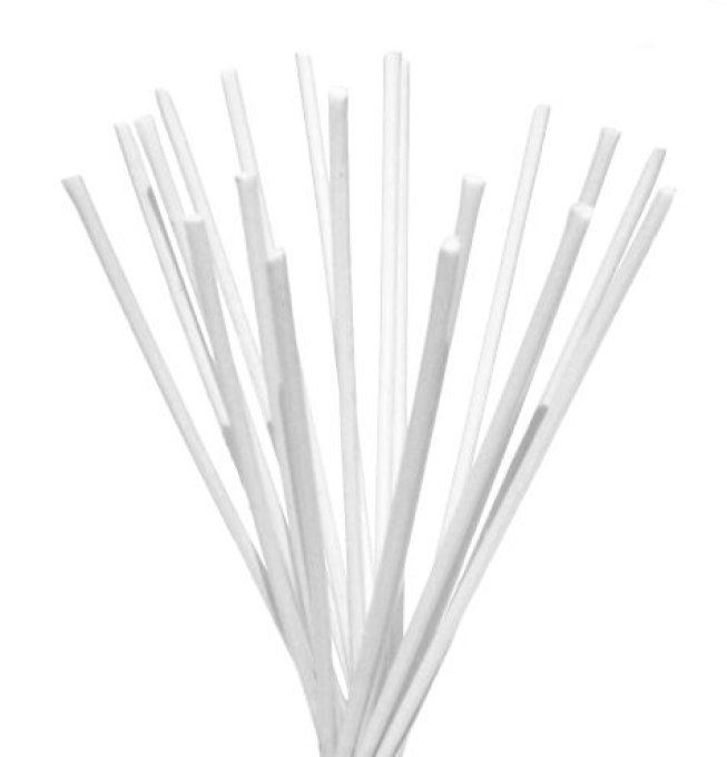 Tiges de roseaux fibre blanc H25 x 7