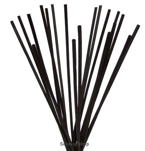Tiges de roseaux fibre noir H25 x 7