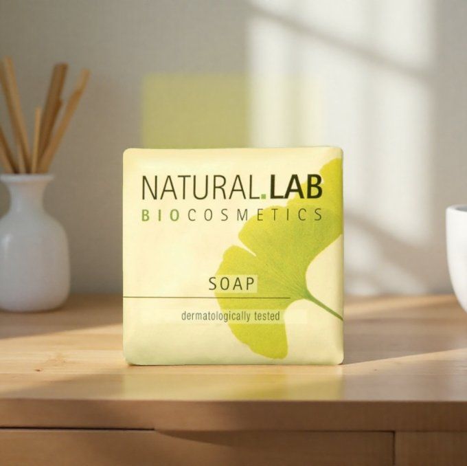 Natural Lab savon d'invité 20g + gel douche 30ml - Sac en organza