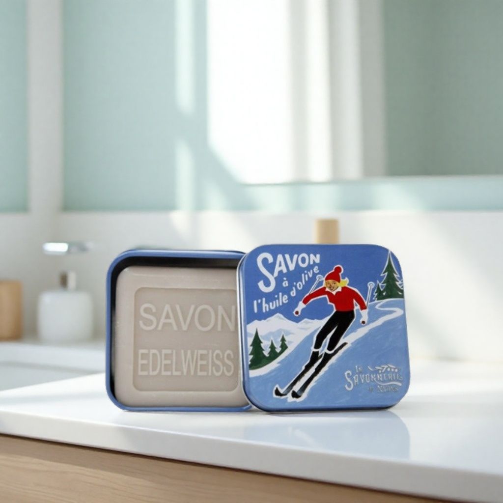 Savon 100g boîte métal Ski de piste
