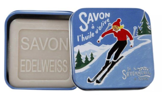 Savon 100g boîte métal Ski de piste