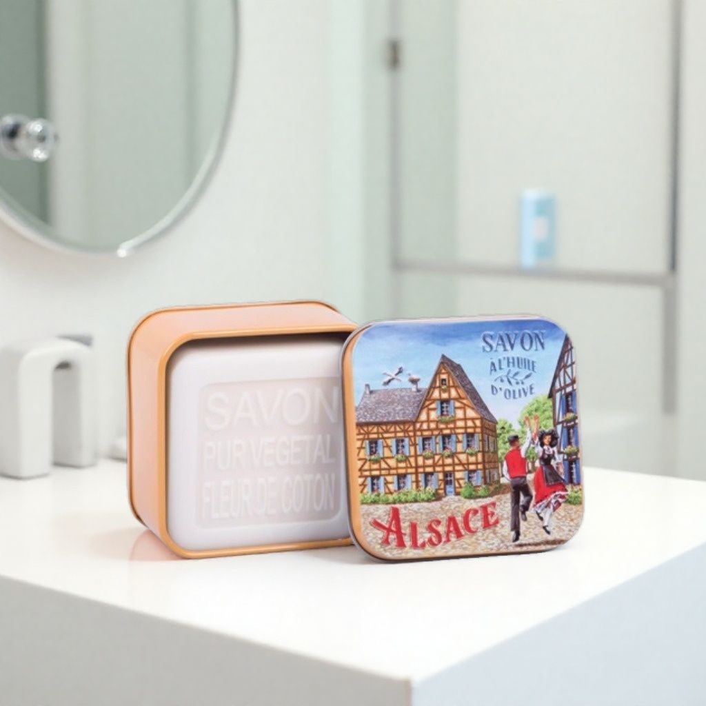 Savon 100g boîte métal Village alsacien