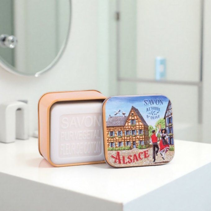 Savon 100g boîte métal Village alsacien